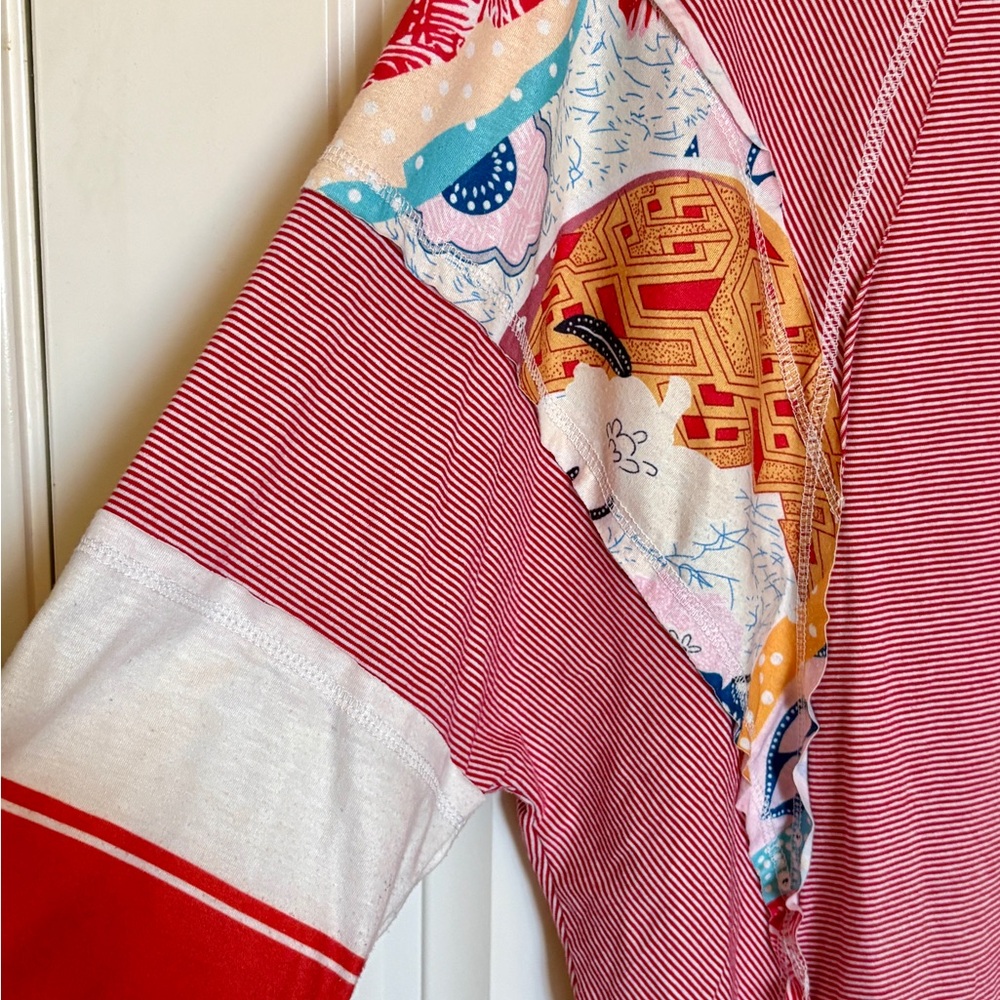 Colorful Patchwork Women's Top - Picture 3 of 7